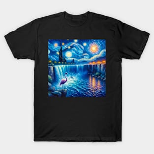 Flamingo Walking Under Water T-Shirt